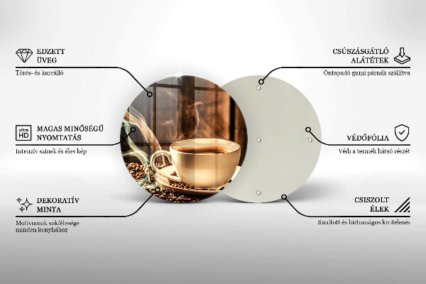 Skleněné krájecí prkénko Šálek a kávová zrna