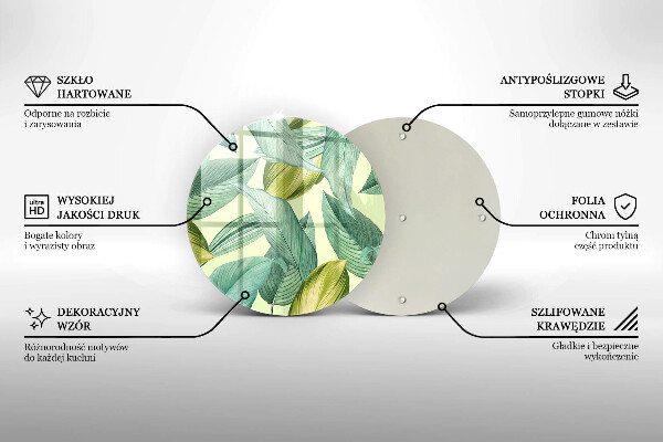 Skleněné krájecí prkénko Zelené tropické listy