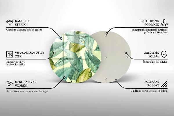 Skleněné krájecí prkénko Zelené tropické listy