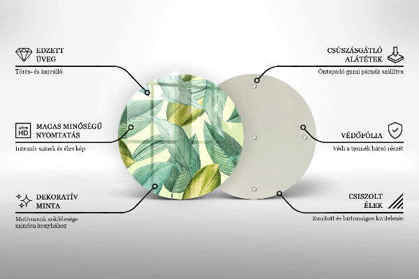 Skleněné krájecí prkénko Zelené tropické listy