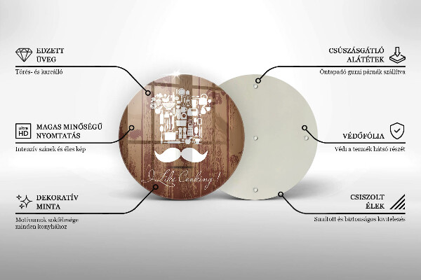 Skleněná deska do kuchyně I like cooking