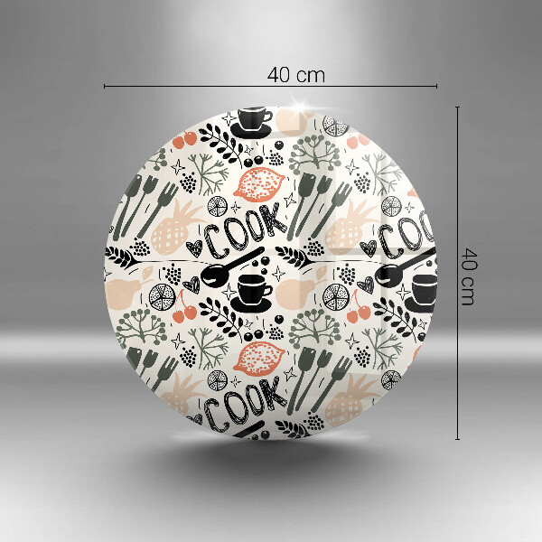 Skleněná deska do kuchyně Kreslený motiv kuchyně