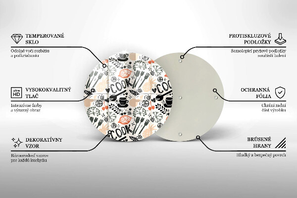 Skleněná deska do kuchyně Kreslený motiv kuchyně