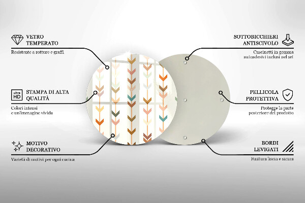 Skleněná krájecí deska Geometrické prvky