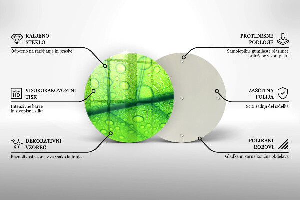 Skleněná krájecí deska Detailní záběr na list