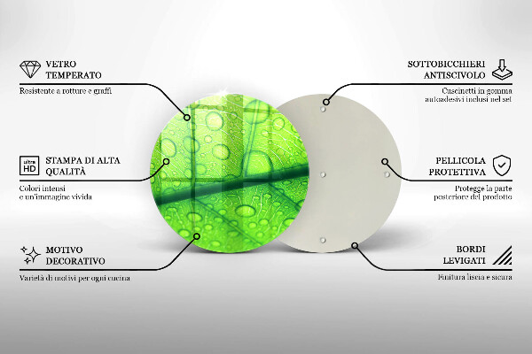 Skleněná krájecí deska Detailní záběr na list