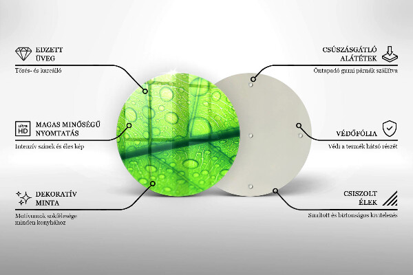 Skleněná krájecí deska Detailní záběr na list