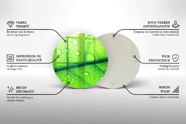 Skleněná krájecí deska Detailní záběr na list