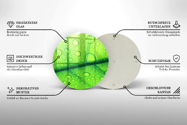 Skleněná krájecí deska Detailní záběr na list