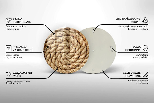 Skleněná krájecí deska Tlusté lano