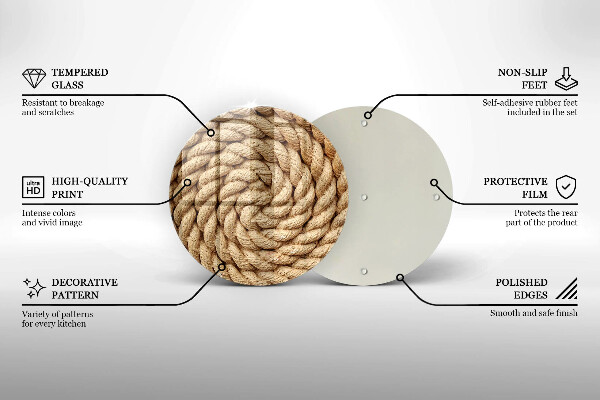 Skleněná krájecí deska Tlusté lano