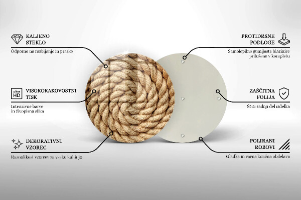 Skleněná krájecí deska Tlusté lano