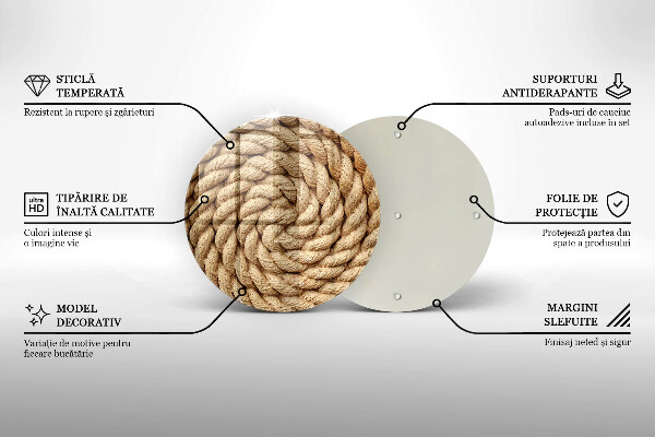 Skleněná krájecí deska Tlusté lano