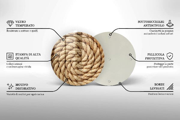 Skleněná krájecí deska Tlusté lano