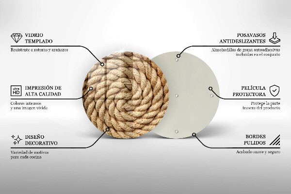 Skleněná krájecí deska Tlusté lano