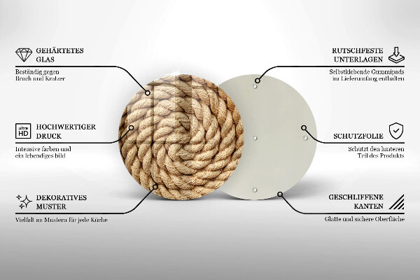 Skleněná krájecí deska Tlusté lano