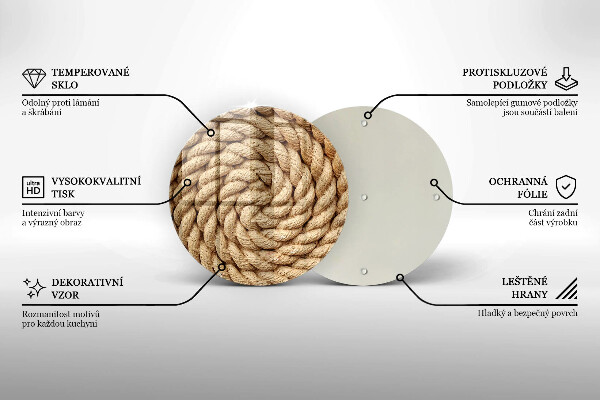 Skleněná krájecí deska Tlusté lano