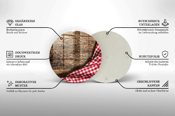 Skleněná krájecí deska Dřevěný stůl