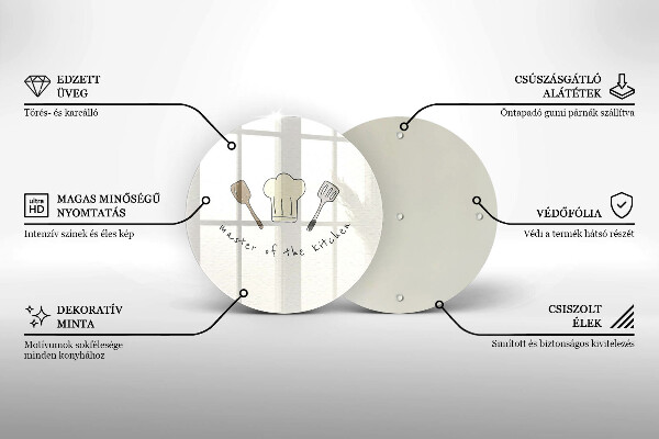 Skleněná krájecí deska Master of the kitchen