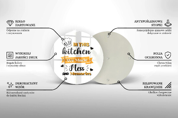 Skleněná krájecí deska In this kitchen we made mess and memories