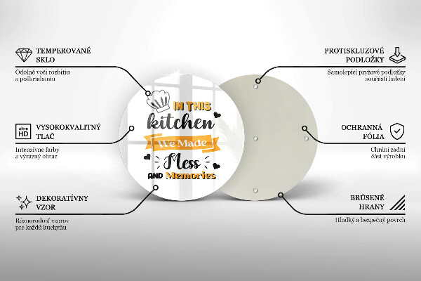 Skleněná krájecí deska In this kitchen we made mess and memories
