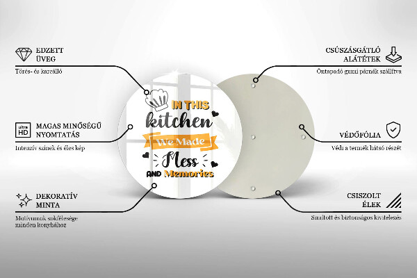 Skleněná krájecí deska In this kitchen we made mess and memories