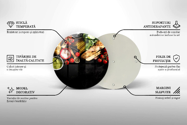 Skleněná krájecí deska Italské přísady a koření