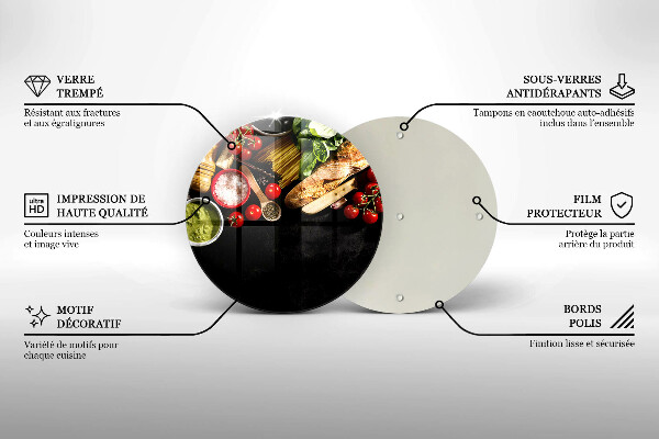 Skleněná krájecí deska Italské přísady a koření