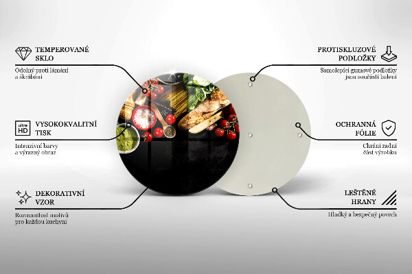 Skleněná krájecí deska Italské přísady a koření