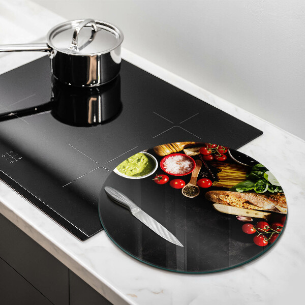 Skleněná krájecí deska Italské přísady a koření