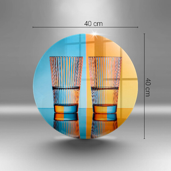 Skleněná krájecí deska Dvě sklenice vody