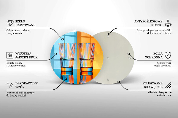 Skleněná krájecí deska Dvě sklenice vody