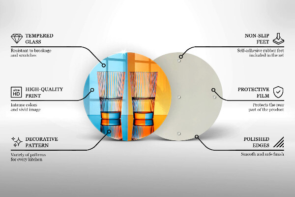 Skleněná krájecí deska Dvě sklenice vody