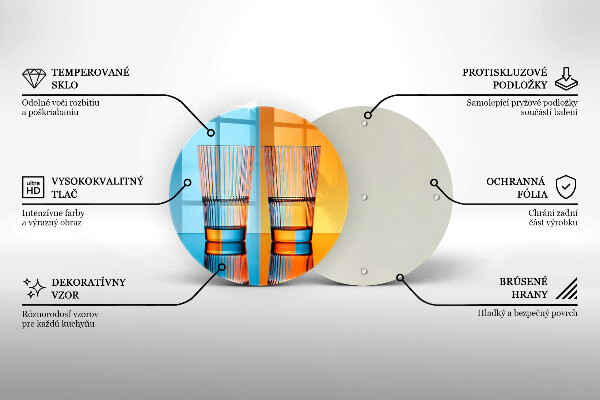 Skleněná krájecí deska Dvě sklenice vody