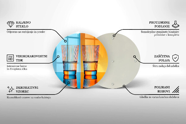 Skleněná krájecí deska Dvě sklenice vody