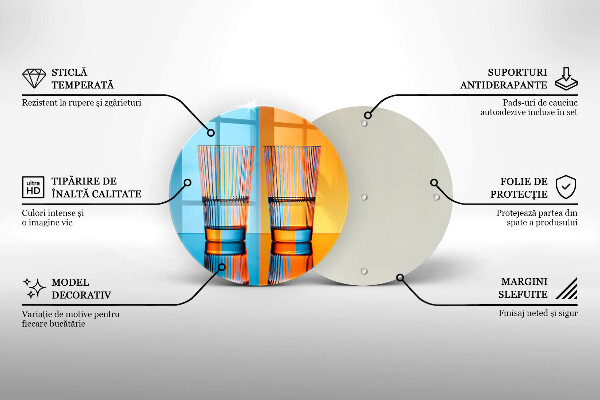 Skleněná krájecí deska Dvě sklenice vody