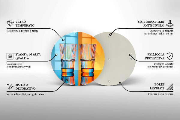 Skleněná krájecí deska Dvě sklenice vody