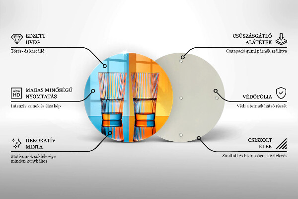 Skleněná krájecí deska Dvě sklenice vody