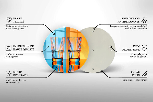 Skleněná krájecí deska Dvě sklenice vody