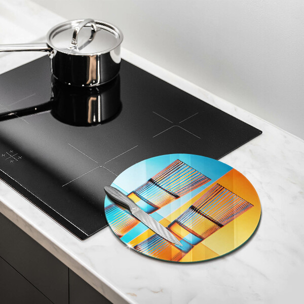 Skleněná krájecí deska Dvě sklenice vody