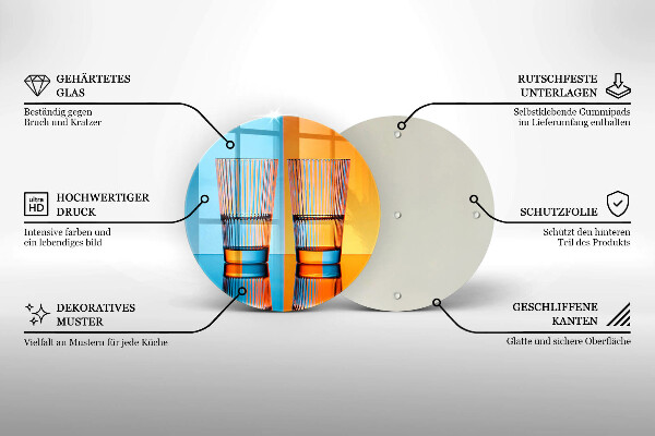 Skleněná krájecí deska Dvě sklenice vody