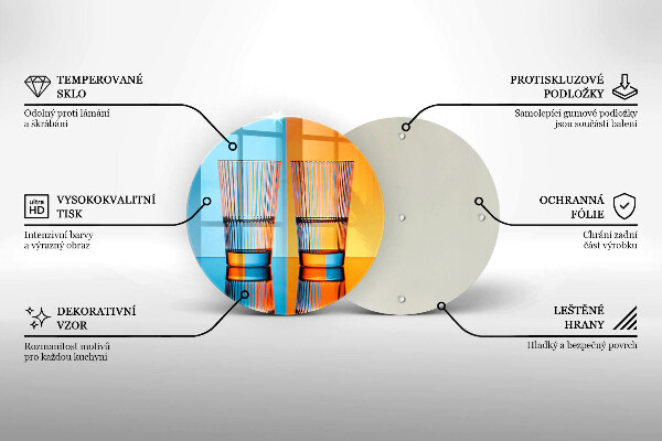 Skleněná krájecí deska Dvě sklenice vody