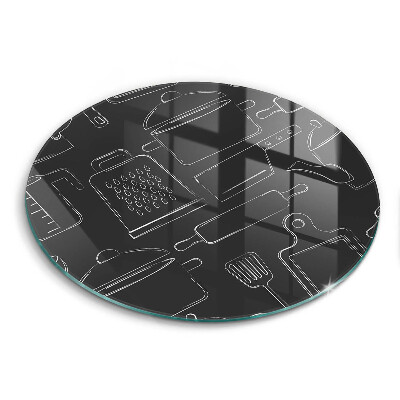 Skleněná krájecí deska Kreslené kuchyňské doplňky