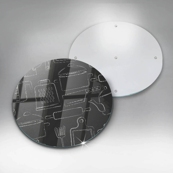 Skleněná krájecí deska Kreslené kuchyňské doplňky