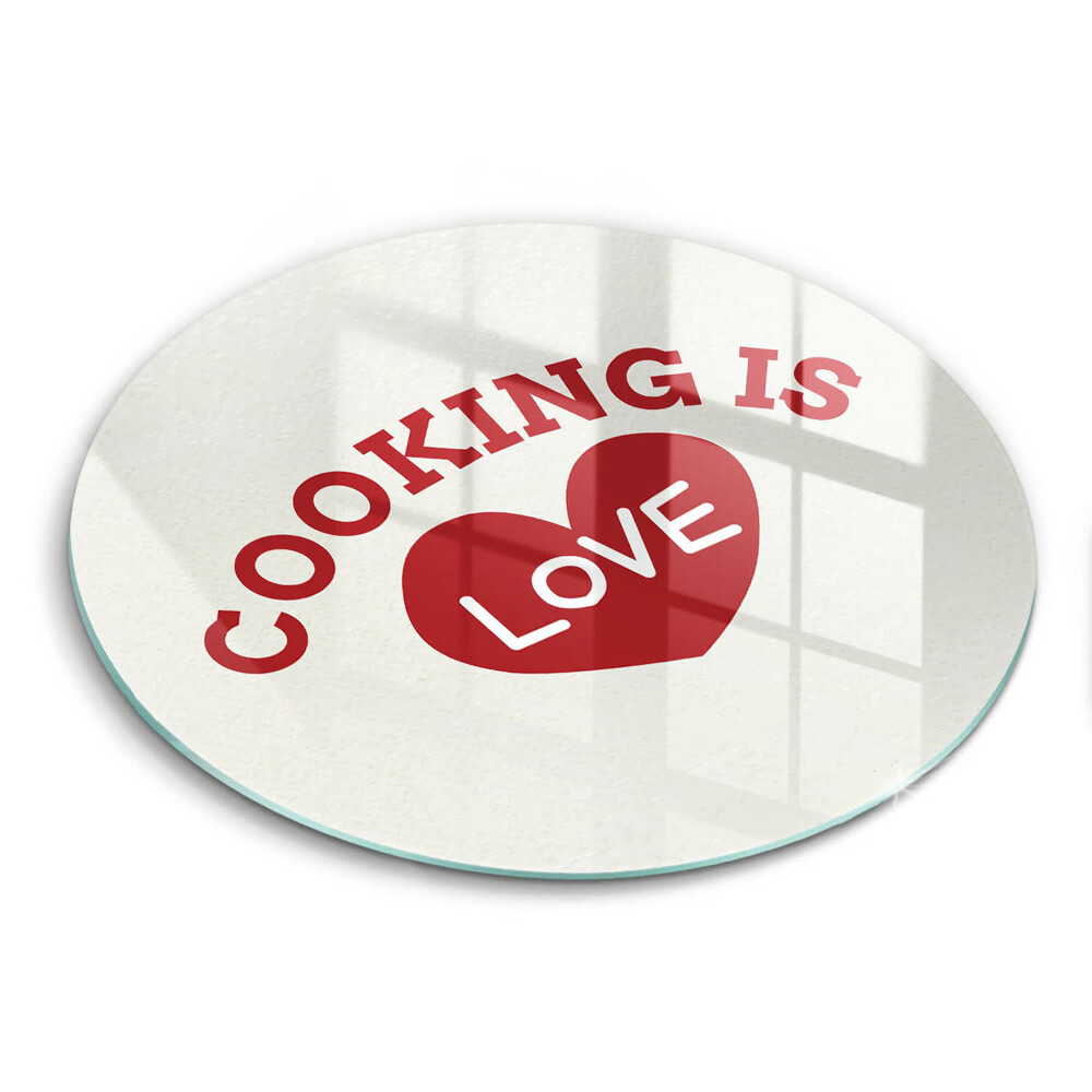 Skleněná krájecí deska Cooking is love