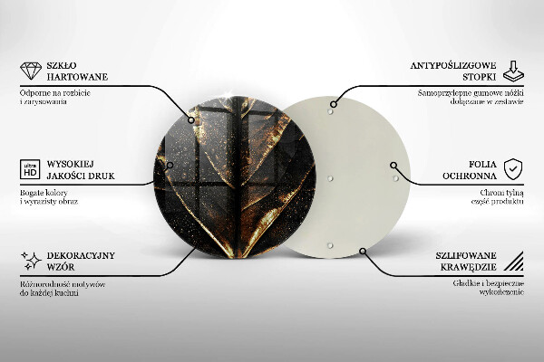 Skleněná krájecí deska Zlatý list