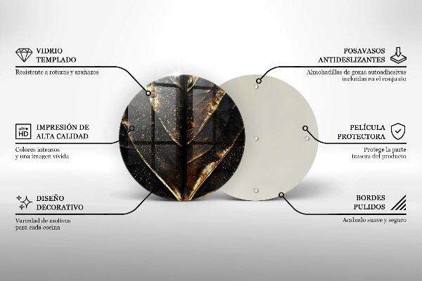 Skleněná krájecí deska Zlatý list