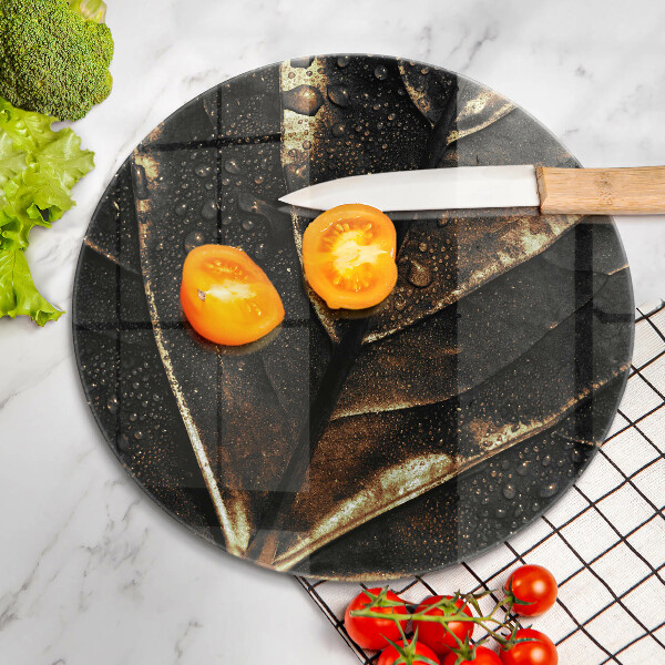 Skleněná krájecí deska Zlatý list