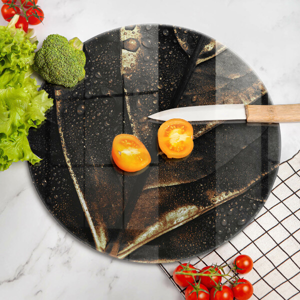 Skleněná krájecí deska Zlatý list