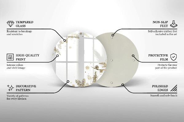 Skleněná krájecí deska Zimní dekorace